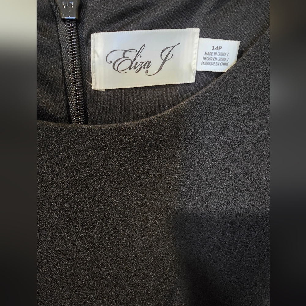 Eliza J Black Ruffle Dress, NEW w Tags! Size 12P 14P - Picture 10 of 11